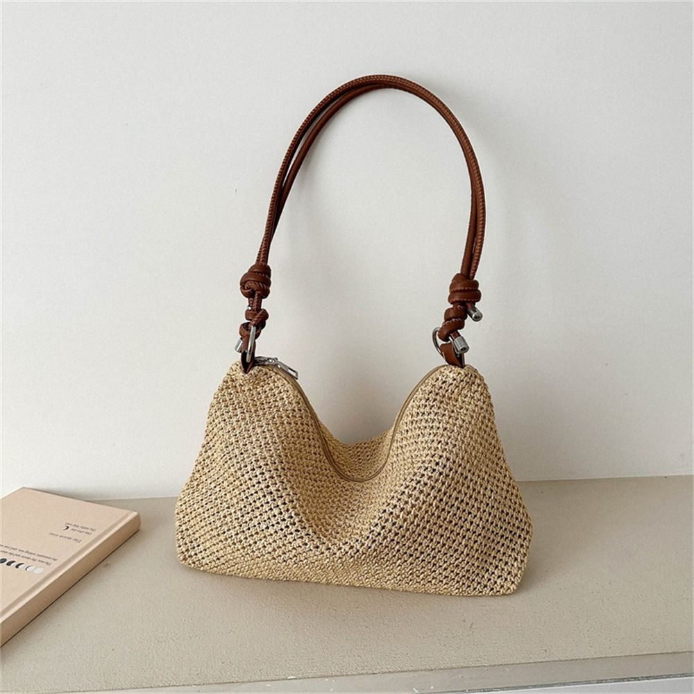 Summer Ladies Straw Bag Fashion Woven Handbag Rattan Handmade Braid Tote Large Capacity Summer Beach Handbag for Women Girls