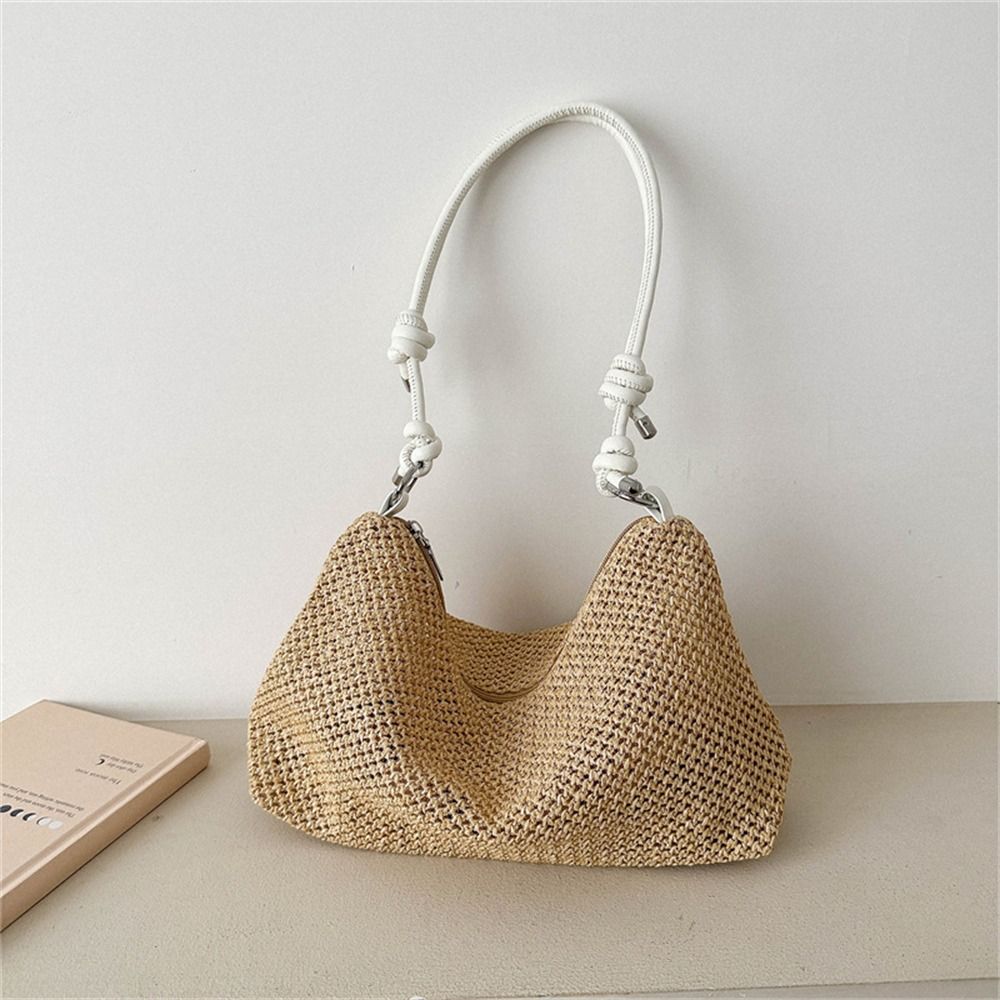 Summer Ladies Straw Bag Fashion Woven Handbag Rattan Handmade Braid Tote Large Capacity Summer Beach Handbag for Women Girls