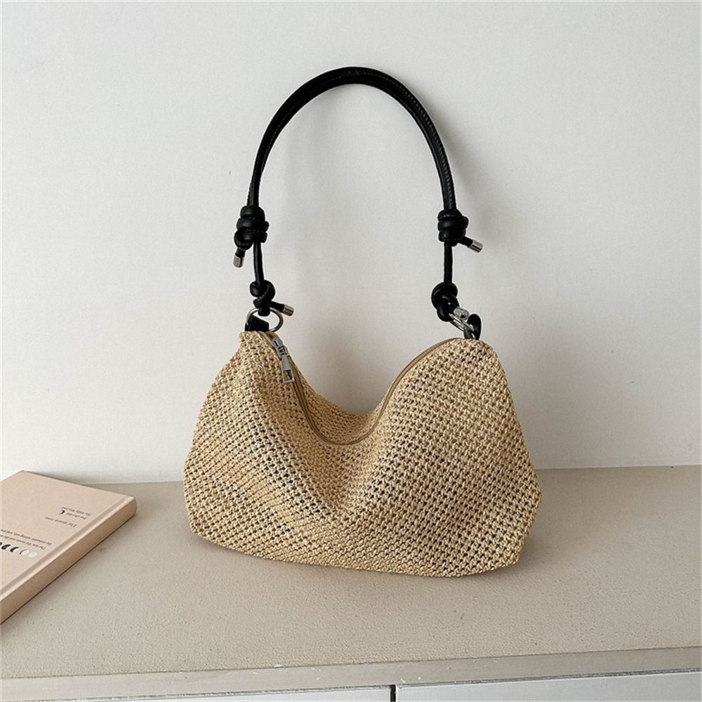 Summer Ladies Straw Bag Fashion Woven Handbag Rattan Handmade Braid Tote Large Capacity Summer Beach Handbag for Women Girls