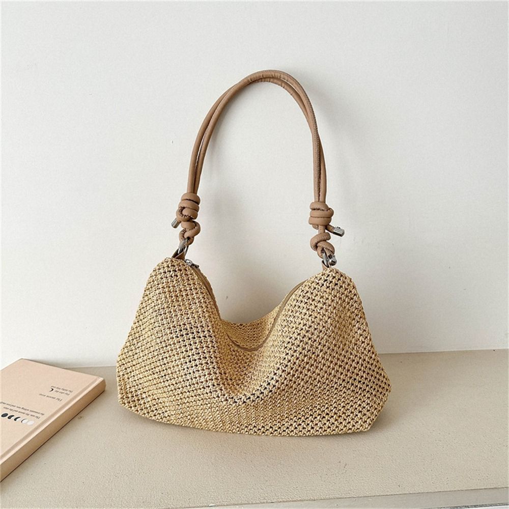 Summer Ladies Straw Bag Fashion Woven Handbag Rattan Handmade Braid Tote Large Capacity Summer Beach Handbag for Women Girls