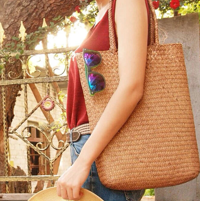 Women's Fashion Summer Large Straw Beach Bag