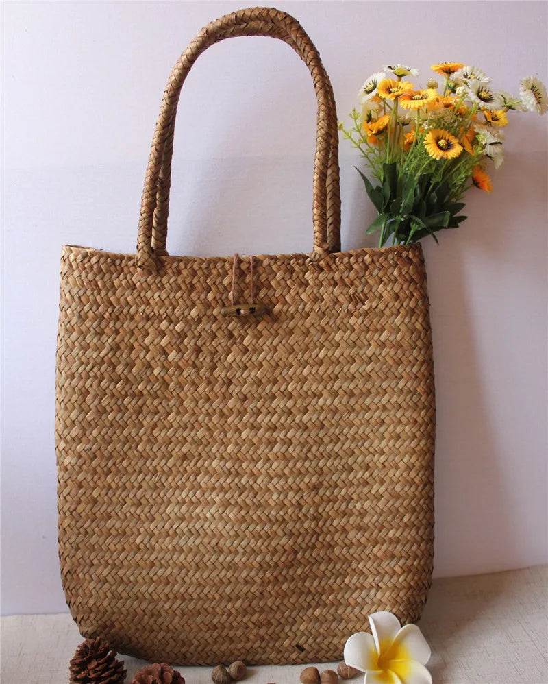 Women's Fashion Summer Large Straw Beach Bag