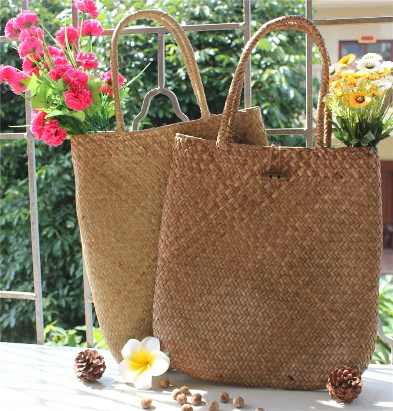 Women's Fashion Summer Large Straw Beach Bag