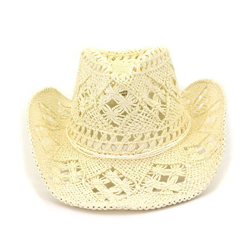 Women's Straw Hat Summer Outdoor Travel Beach Solid Hat