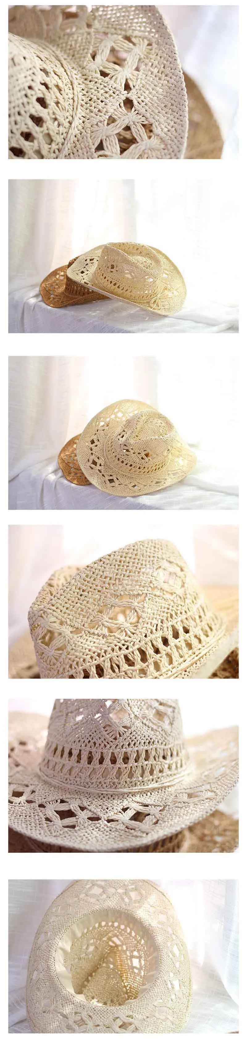 Women's Straw Hat Summer Outdoor Travel Beach Solid Hat