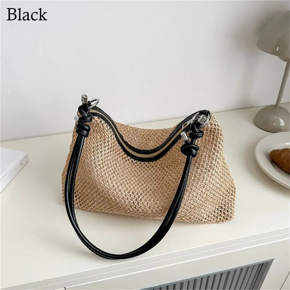 Summer Ladies Straw Bag Fashion Woven Handbag Rattan Handmade Braid Tote Large Capacity Summer Beach Handbag for Women Girls